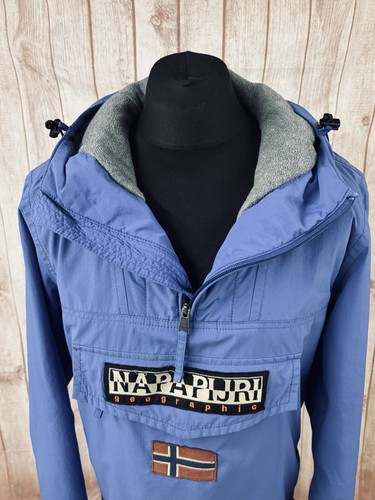 NAPAPIJRI Mens Small Fleece Lined Rain Forest Zip Jacket Smock Taped Seams Blue - Picture 16 of 24