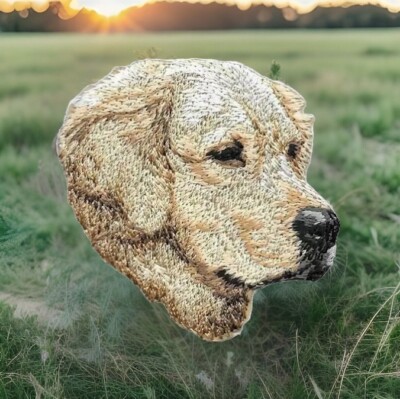 Golden Retriever Dog Patch Embroidered Face Cut out Iron on Sew on