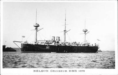 British Royal Navy Battleship Cruiser HMS Nelson SHIPPING NAVAL OLD PHOTO