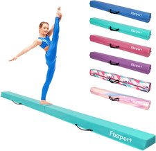 8/10Ft Balance Beam: Folding Floor Gymnastics Equipment PU Leather for Kids Adul
