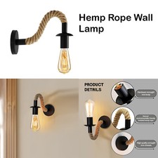 Modern Hemp Rope Wall Lights Lighting Fixture Indoor Fitting Sconce  Retro Lamps