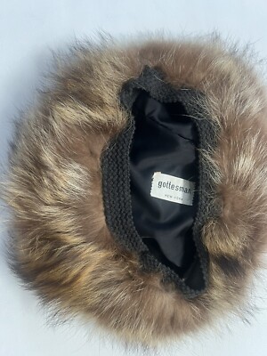 Gorgeous Vintage Gottesman Fox Fur Hat Apres Ski Designer Mountain Ski Wear ??? Vintage Fur Hat Gottesman NY with Pompom 1960 Mink Or Fox  main image 3
