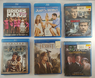 Blu-ray Movie Lot Of 6: Bridesmaids, The Eagle, The Hobbit, Just Go With It...