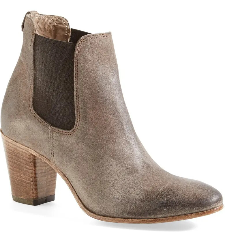 ALBERTO FERMANI Women's Taupe Burnished Suede Piccola Chelsea