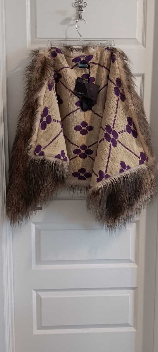 PRADA Aspen Faux-fur West Stole Shawl Collar, Quilt-like Wool