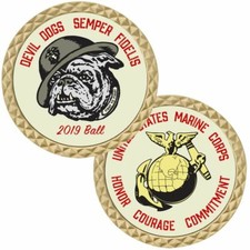 2019 BALL MARINE CORPS USMC 1.75" DEVIL DOGS CHALLENGE COIN USA MADE