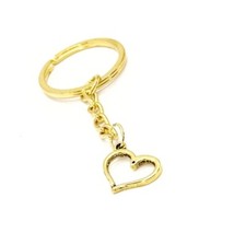 Heart Charm Goldtone Keychain, Love Gift, Small Heart Charm, Gift For Her