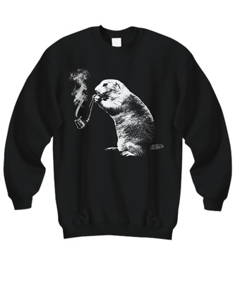 Smoking Gopher Sweatshirt - Unisex Black - Sweatshirt