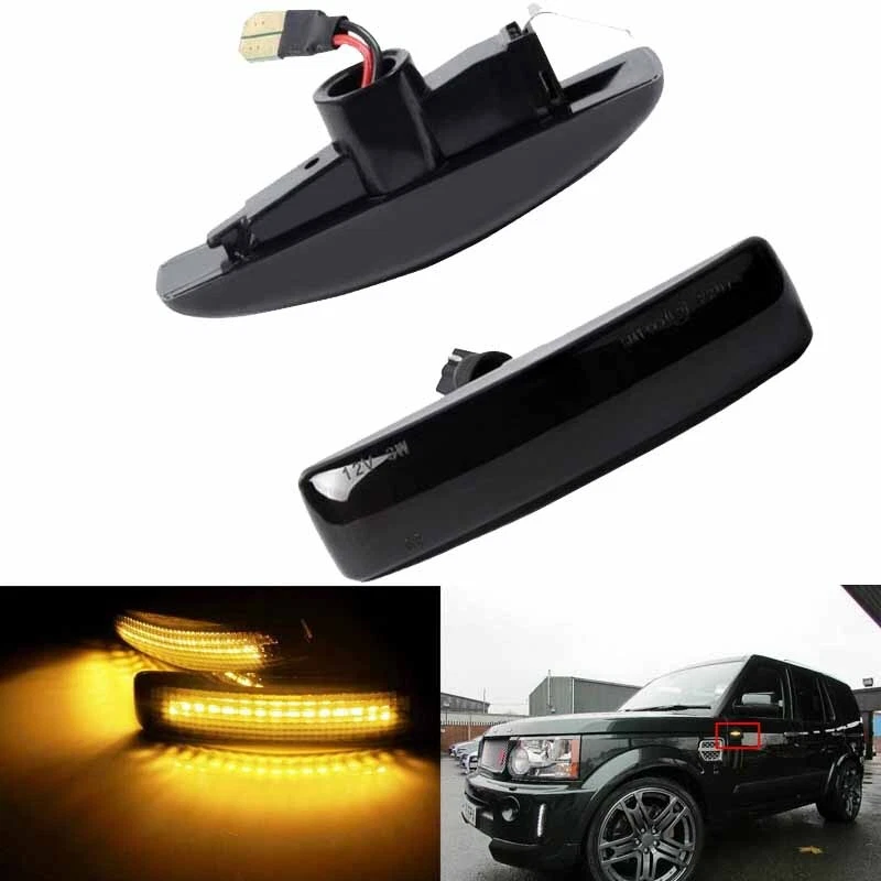 Black Lens Side Indicator LED Repeater Light For Range Rover Sport Freelander 2 - Image 4 of 4
