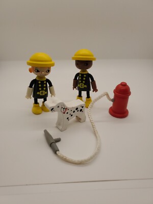 Hape E3009 Happy Firemen Wood Toy Set 4pcs Set Loose No Box - OOP