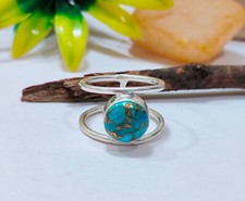 Turquoise Beautiful ring Natural Stone Promise Ring Gift For Her Size 6.75 T217