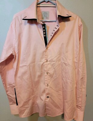Wam Denim Mens Button Down Dress Shirt Pink Made In Italy Sz XL