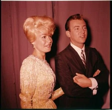 Sandra Dee Bobby Darin arm in arm candid Original 2.25 x 2.25 Transparency