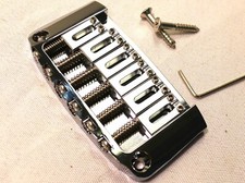 Puente de guitarra fijo de cola dura de latón para espaciado de cuerdas de 2-1/16"" cromado