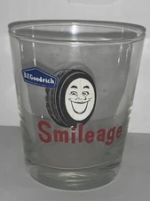 B.F. GOODRICH SMILEAGE ROCKS GLASS WHISKEY GLASS RARE