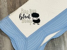 Baby Gift Crib Quilt For Nursery - Ba Ba Black Sheep- 36  x45  