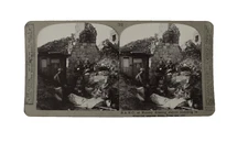 WW1 Stereoview R.A.M.C AT MONCHY DRESSING STATION ATTENDING WOUNDED C1918 Photo