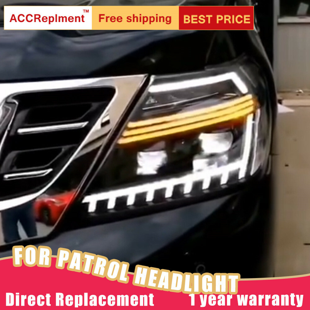 For Nissan Armada Headlights assembly Bixenon Lens Projector LED DRL