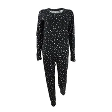 Jenni by Jennifer Moore Women's Knit PJ Set Black All Over Stars XS