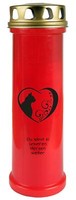 Grabkerze Rot 4-Tage Brenner 100H Grablicht Grableuchte Grablampe Grab Katzen 2
