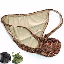 K703 Mens Underwear Tanga Bikini Contoured Pouch Printed Paisley & more