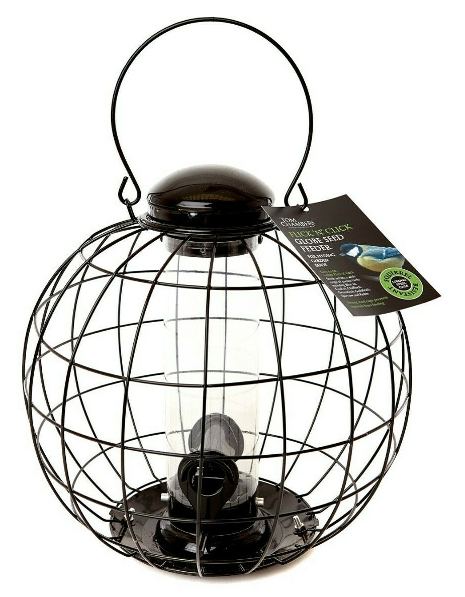 Wild Bird Seed Feeder Protects from Squirrels Tom Chambers Flick n Click Globe