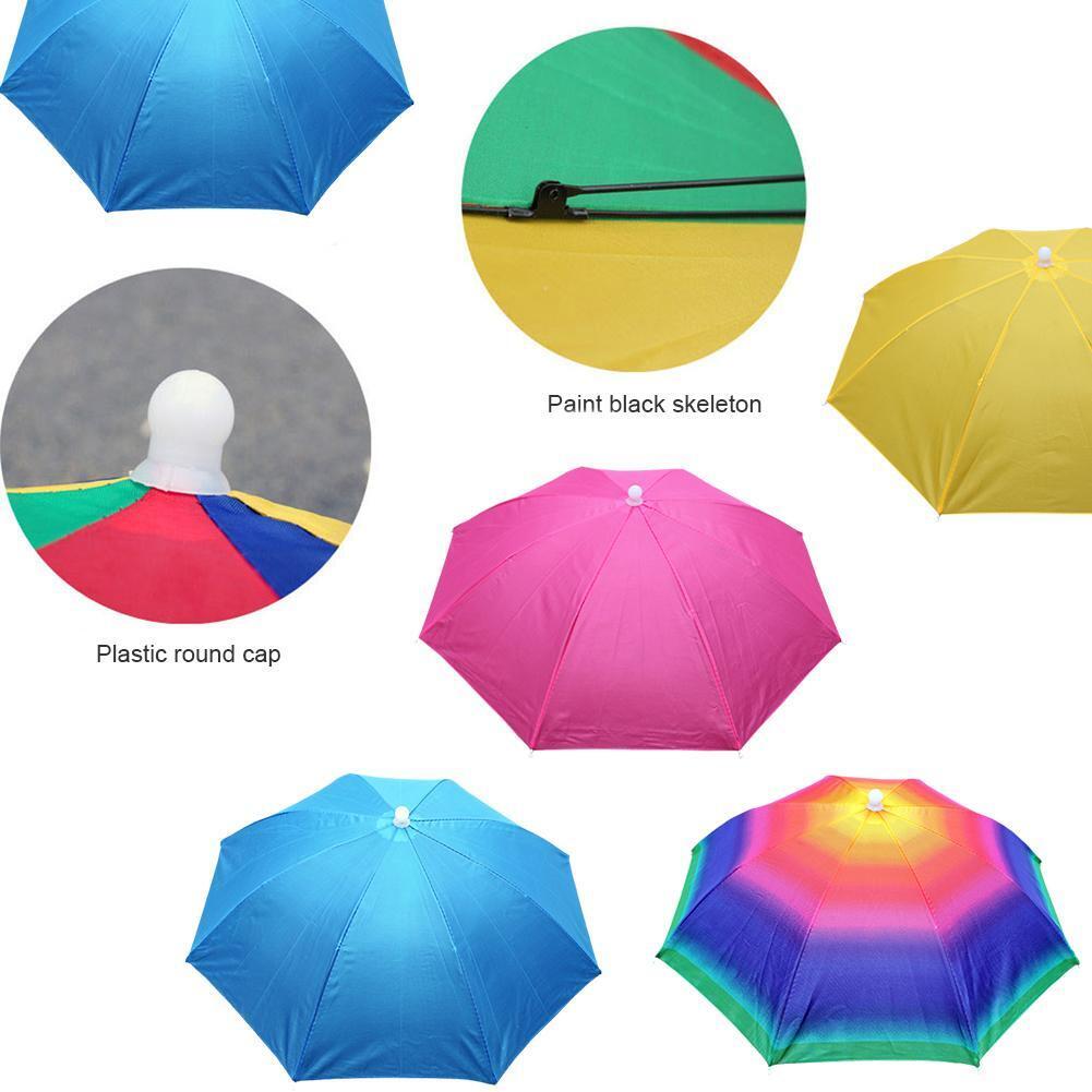 Fishing Umbrella Hat Foldable Outdoor Sun Shade Waterproof Cap (Skyblue