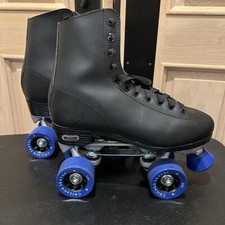 Chicago Roller Skates 405 Quad Rink Mens Size 7 Black - Blue Wheels Lace Up