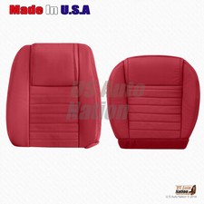 Driver Bottom And Top Red Perforated Leather Seat Cover 2005 - 2009 Ford Mustang