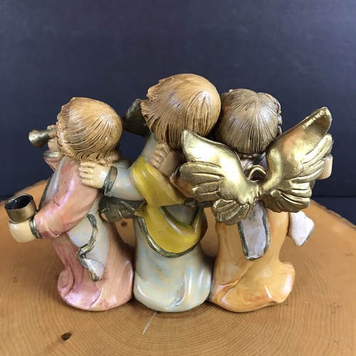 Euromarchi Cherub Angels Musician Figurine Marked Italy 5570 Resin - Picture 5 of 8