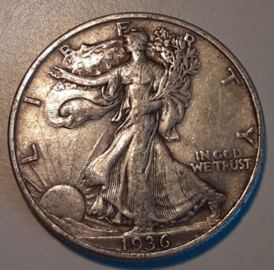 1936 Philadelphia Mint US 50C Walking Liberty Half Dollar 90