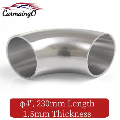 4'' OD 304 Stainless Steel 90 Degree Tight Radius Mandrel Bend Elbow Pipe 1.5mm