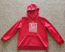 UNDER ARMOUR PERFORMANCE LOOSE ATHLETIC HOODED SWEATSHIRT BOYS YOUTH XL RED