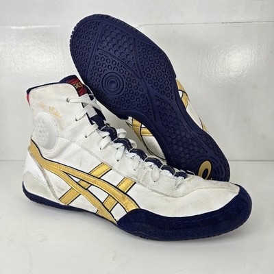 ASIC Dan Gable Evo 3 Exeo‎ White, Blue & Gold Wrestling shoes Mens Sz 8.5 Boxing ASIC Dan Gable Evo 3 Exeo White, Blue & Gold Wrestling shoes  main image 3