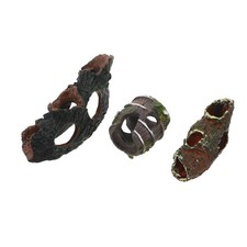 3Pcs Assorted Color Aquarium Hideout Cave Tree Trunk Decorations for Fish Tank