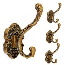 Pcs Vintage Coat Hooks Decorative Towel Hooks for Bathrooms 4 Antique Gold
