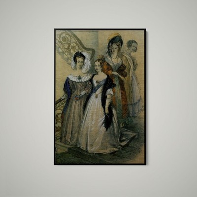 Ackerman - Young Victoria With Ladies in Waiting After Accession - Art Print
