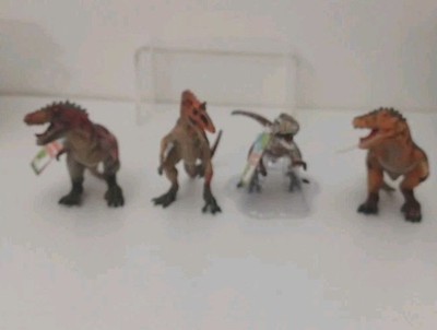 4 NWT Dinosaur Figures Animal World T-Rex Rapter Carnivores 4'' To 5'' Tall Lot