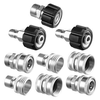 #ad 9 Sets Pressure Washer Adapter Kit 3 4quot; Quick Release Stainless Steel Connectors $106.60