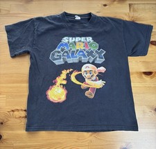 Vintage 2008 Youth Super Mario Galaxy Graphic T-Shirt Promo Size L 8 