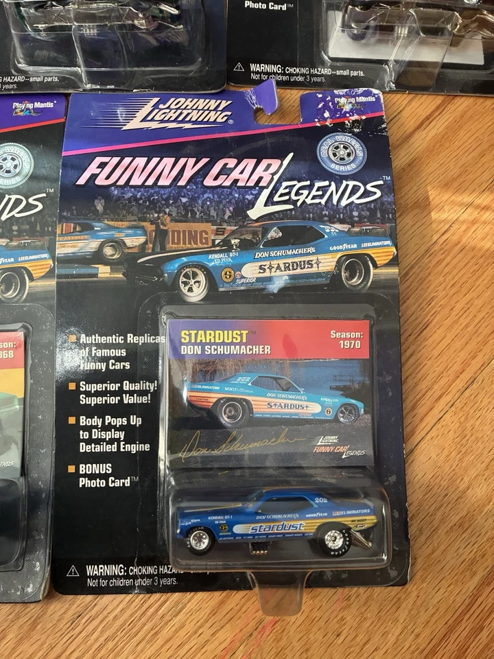 Rare - (5) Vintage Johnny Lightning Funny Car Legends 1/64 Diecast Collection - Image 3 of 4