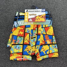 Bioworld Pok mon Boys 4pk Athletic Boxer Briefs Underwear Size XS 4/5 