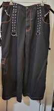 Vtg Tripp NYC Daang Goodman Men's 2XL Wide Leg Goth Studs Chains Y2K Skull Pants