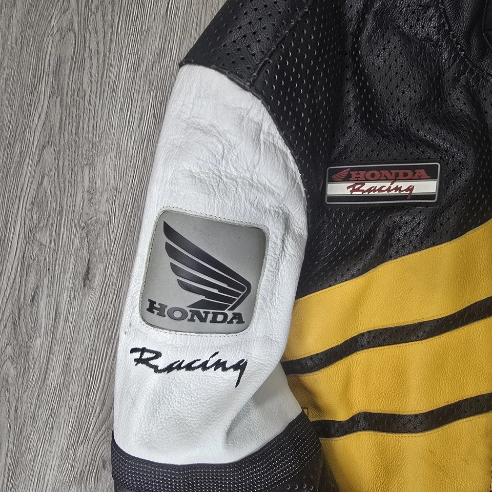 Chaqueta de cuero de colección Honda Racing motocicleta TALLA 46 Intersport Fashions West Foto 4 de 4