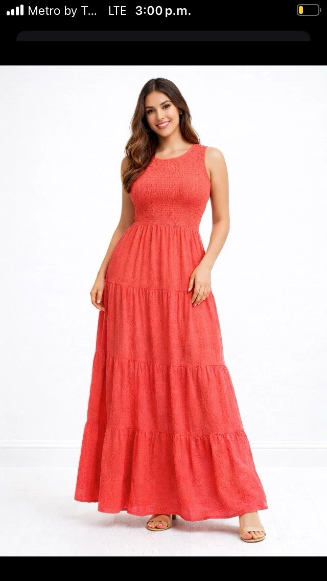 calvin klein smocked sleeveless tiered cotton gauze maxi dress Calvin Klein Womens Smocked Tiered Cotton Gauze Maxi Dress 14 Black - NWT $129