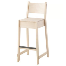 4 Ikea-NORRÅKER-Barhocker (mit Rückenlehne) aus Holz in Farbe Birke