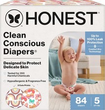 The Honest Company Daytime Diapers, Wingin' It, Size 5, 84 Count