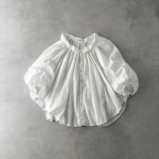 KAPITAL Gathered Cotton Shirt Size 1 White