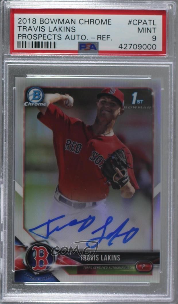 2018 Bowman BOWMAN CHROME PROSPECTS AUTOGRAPHS PROSPECTS AUTO.-REF. #CPATL Travis Lakins front