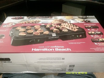NEW HAMILTON  Beach 3-in-One Indoor Grill/Griddle Dual Zone Nonstick